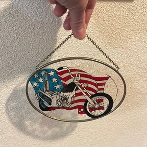 Motorcycle Stained Glass Suncatcher